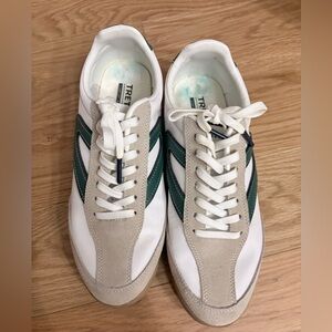 Tretorn Nylite Sneakers White Green Suede Trim Retro Tennis Shoes Women’s 8